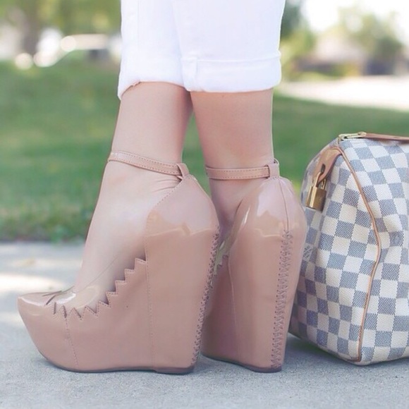 Jeffrey Campbell | Shoes | Jeffrey Campbell Nude Audrey Platform Wedge |  Poshmark